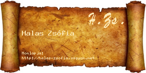 Halas Zsófia névjegykártya